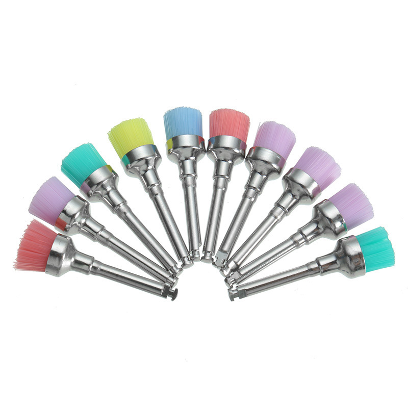 *Dental Polishing Polisher Prophy Brush Mixed Color Nylon Latch Flat 100 Pcs/bag,