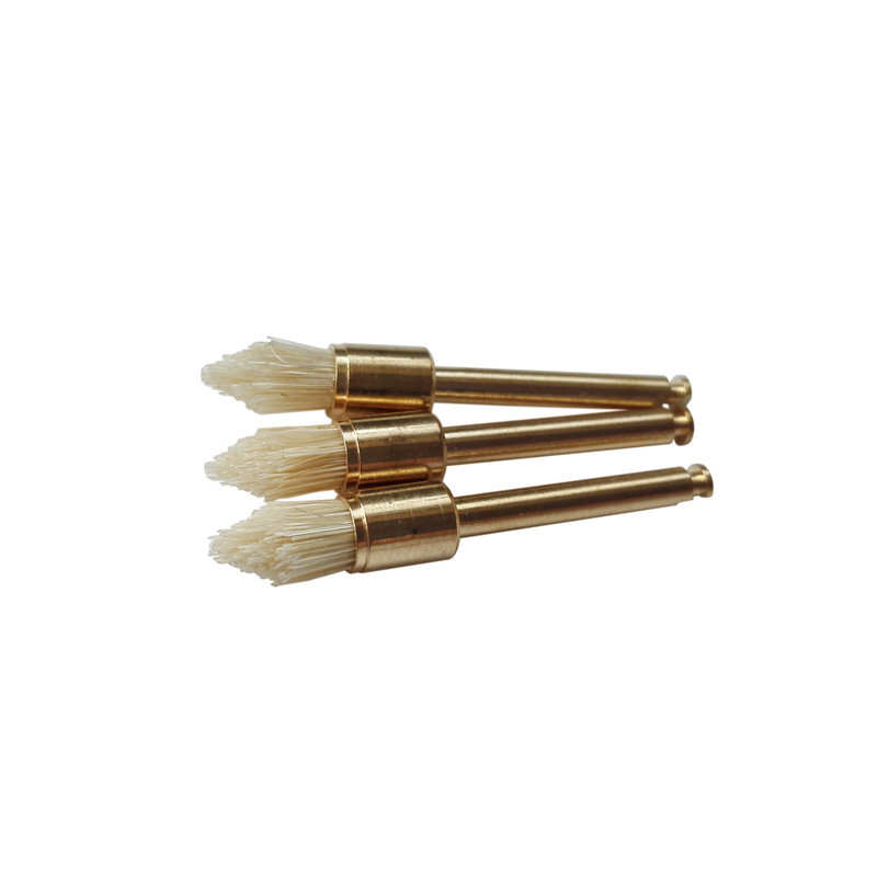 *Dental Polishing Polisher Brush Latch Bristles Gold-Plated Point/Flat/Bowl 100 Pcs / Bag