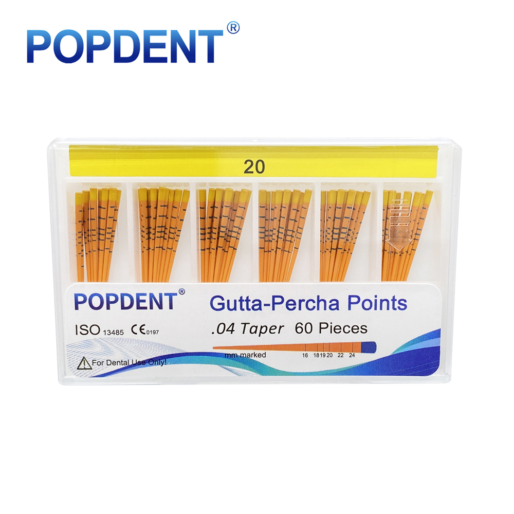 POPDENT Dental Gutta Percha Points Taper 0.02/0.04/0.06 15#-40# For Endo Use