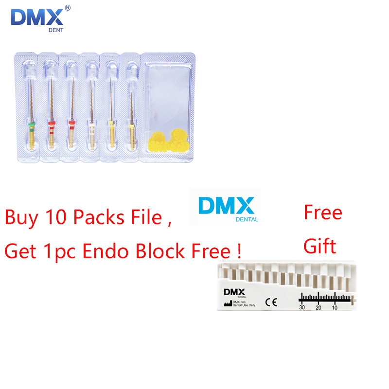 DMXDENT PT-Pro Gold Rotary Files Dental Niti Root Canal + Free Gift