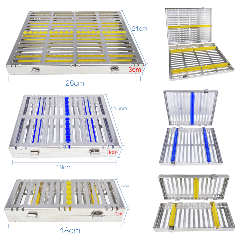 Dental Autoclave Cassette Tray Rack Metal Box Instrument Sterilization