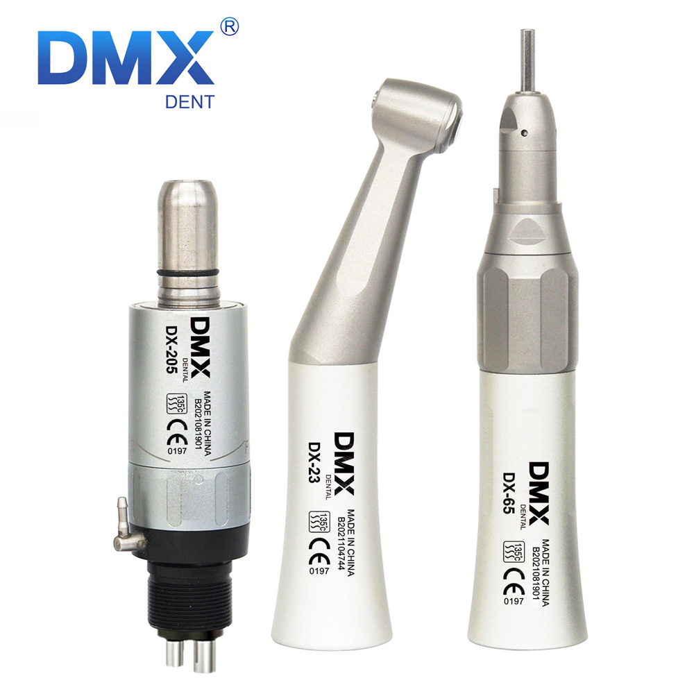 DMXDENT Dental Low Speed Handpiece Straight Contra Angle Air Motor 2/4Hole