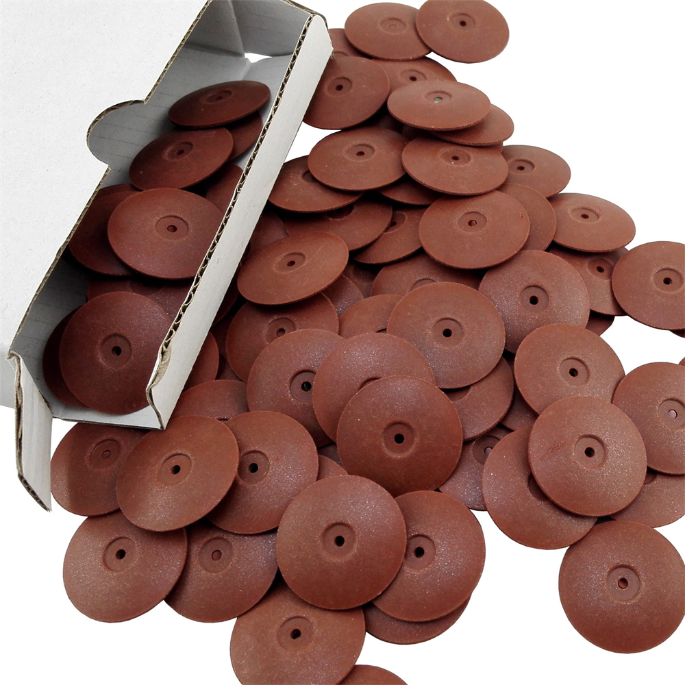 100 Pcs Dental Disc Wheels Rubber Grinding Polishing Rotary For Low Speed Machin