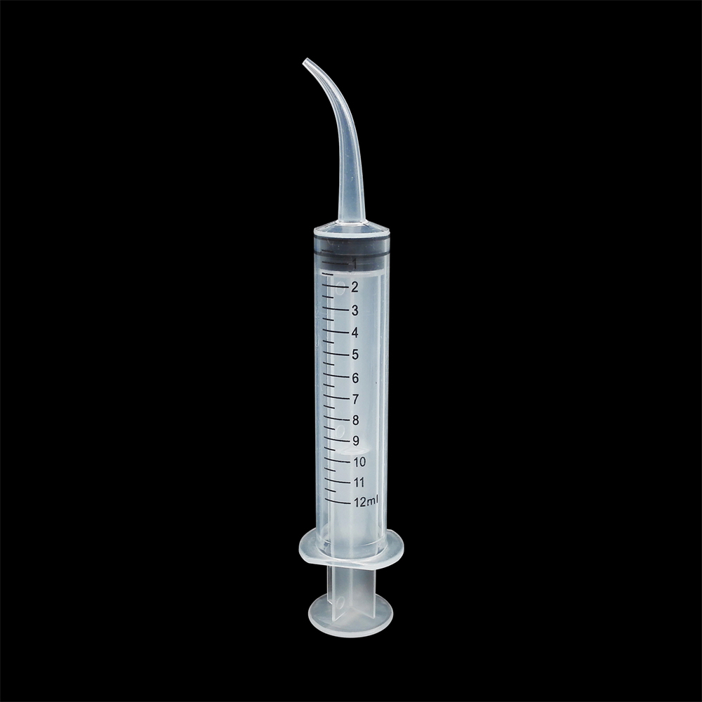 10Pcs Dental Disposable Irrigation Syringe Curved Tip Utility Hobby Tools 12CC