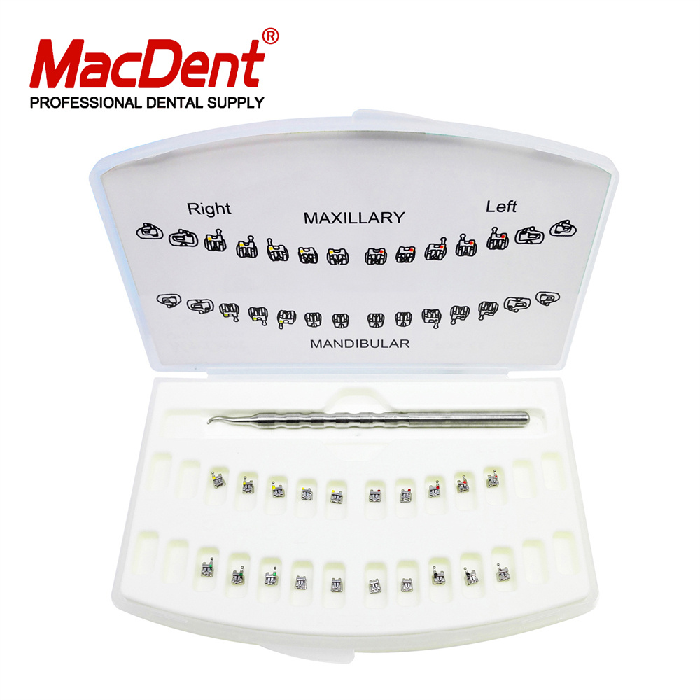 MacDent Dental Orthodontic Self-ligating Brackets 5-5 Roth/MBT 0.022