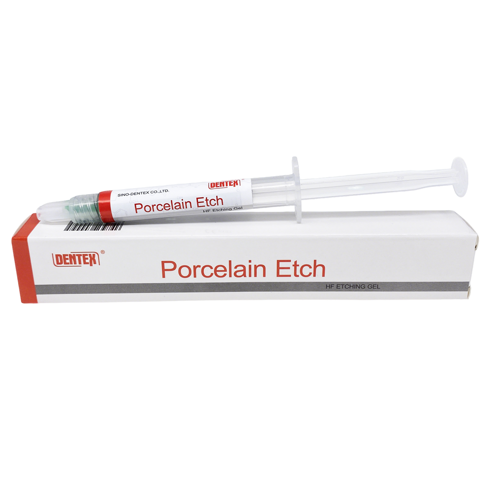 Dentex Dental Porcelain Etch Gel 9.5% Hydrofluoric Acid Etchant Syringe 2.5ml