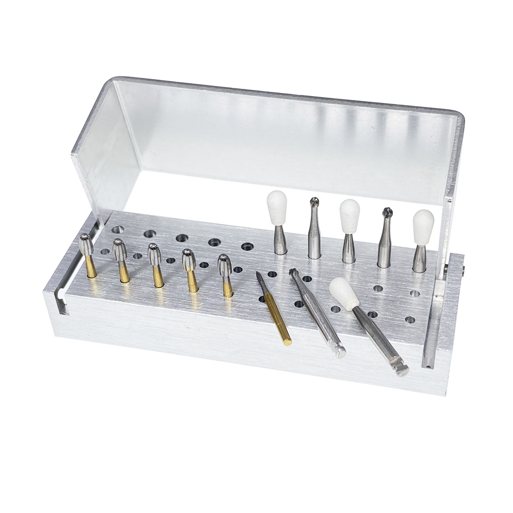 Dental Burs Holder Block Disinfection Box Aluminium Autoclave 30 Holes 2.35mm / 1.6mm