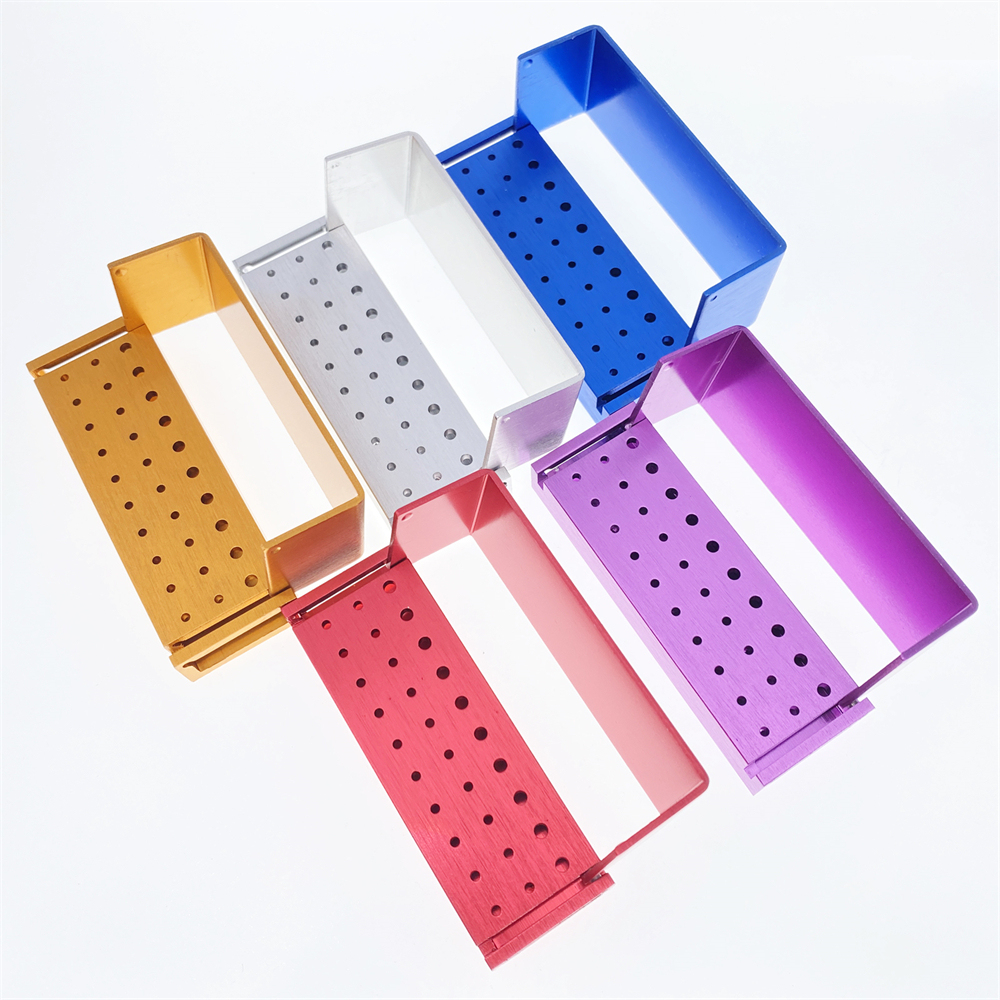 Dental Burs Holder Block Disinfection Box Aluminium Autoclave 30 Holes 2.35mm / 1.6mm