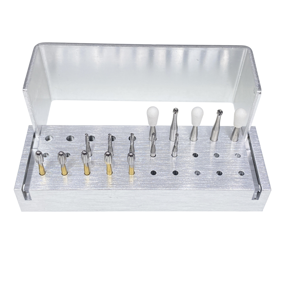 Dental Burs Holder Block Disinfection Box Aluminium Autoclave 30 Holes 2.35mm / 1.6mm