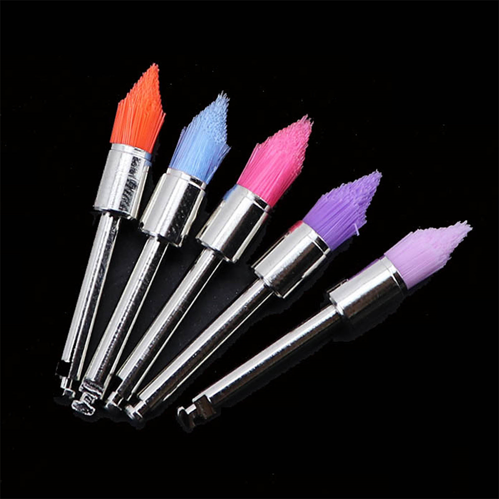 100Pcs Dental Colorful Nylon Polishing Pointed Latch Polisher Prophy Brush Disposable