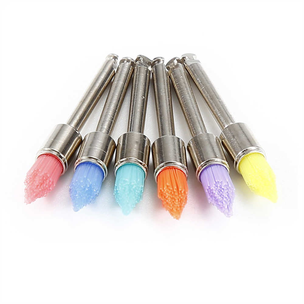 100Pcs Dental Colorful Nylon Polishing Pointed Latch Polisher Prophy Brush Disposable