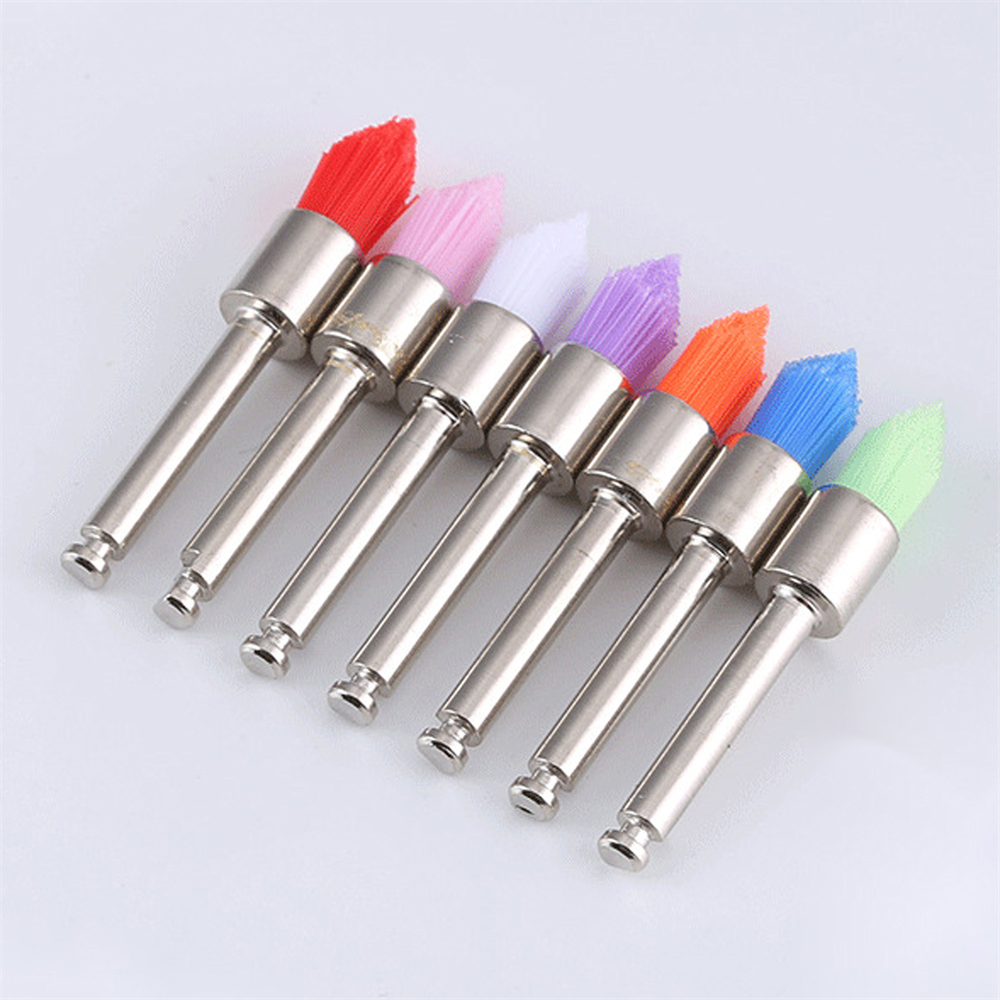 100Pcs Dental Colorful Nylon Polishing Pointed Latch Polisher Prophy Brush Disposable