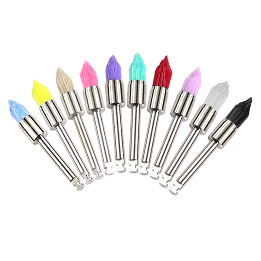 100Pcs Dental Colorful Nylon Polishing Pointed Latch Polisher Prophy Brush Disposable