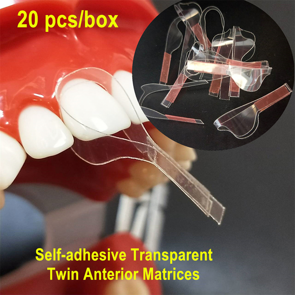 20Pcs Dental Twin Anterior Self-Adhesive Transparent Sectional Contoured Matrix