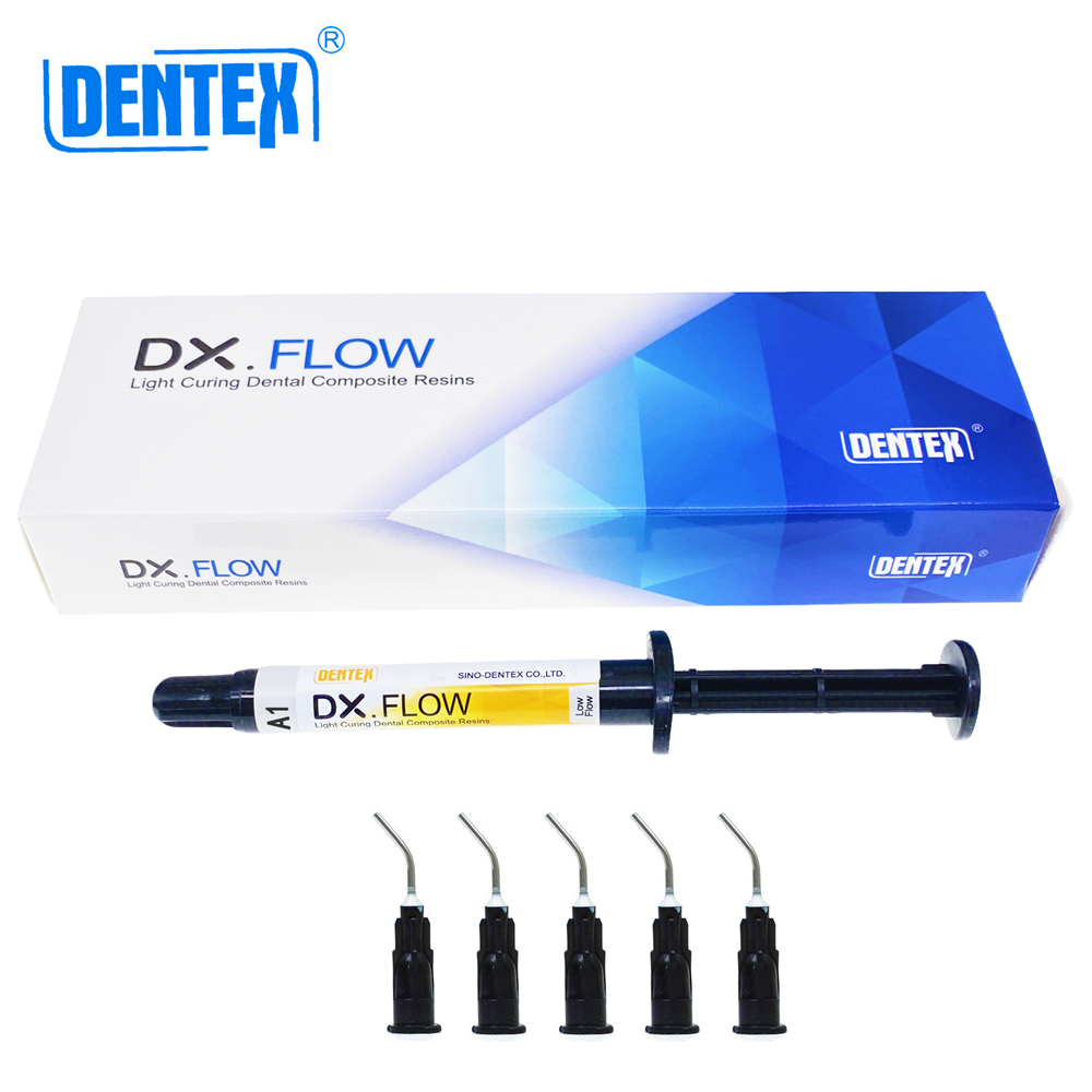 DENTEX Dental Flowable Light Cure Radiopaque Composite Low Flow A1 A2 A3