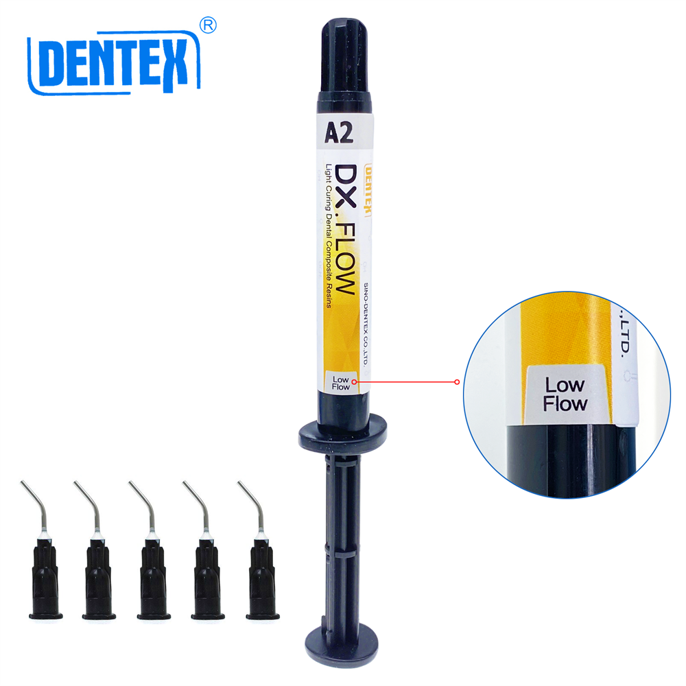 DENTEX Dental Flowable Light Cure Radiopaque Composite Low Flow A1 A2 A3