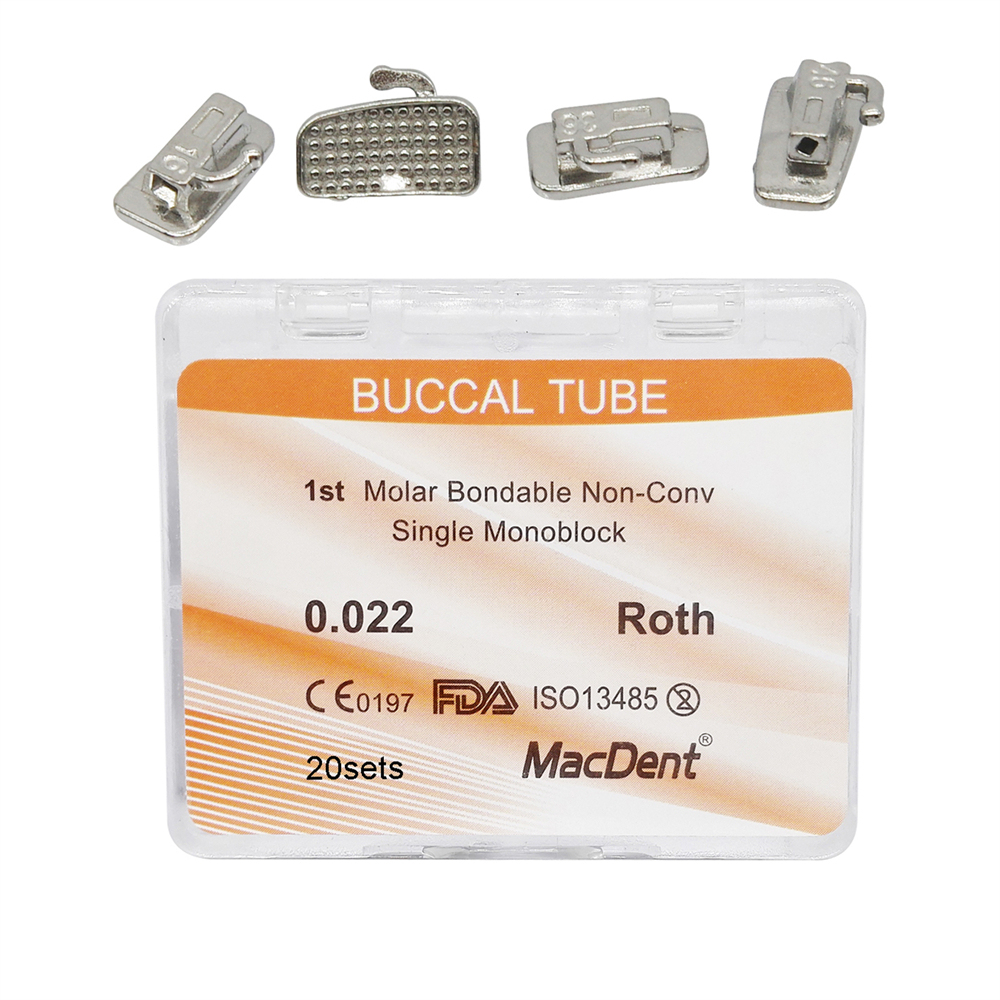 80pcs Dental Orthodontic Buccal Tubes 1st 2nd Molar Buccal Tubes MBT/Roth 018/022