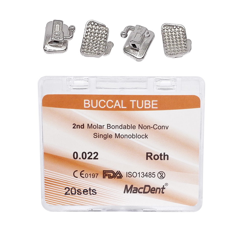 80pcs Dental Orthodontic Buccal Tubes 1st 2nd Molar Buccal Tubes MBT/Roth 018/022