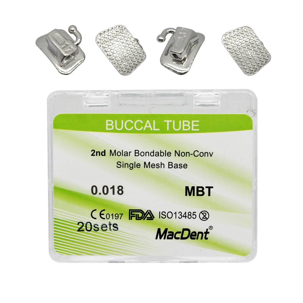 80pcs Dental Orthodontic Buccal Tubes 1st 2nd Molar Buccal Tubes MBT/Roth 018/022