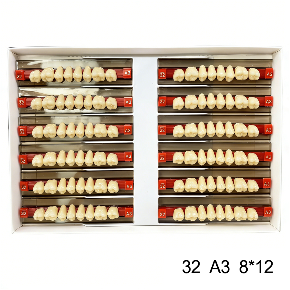 Dental Acrylic Resin Denture False Teeth Anterior DIY Lab A1/A2/A3 U/L Full size