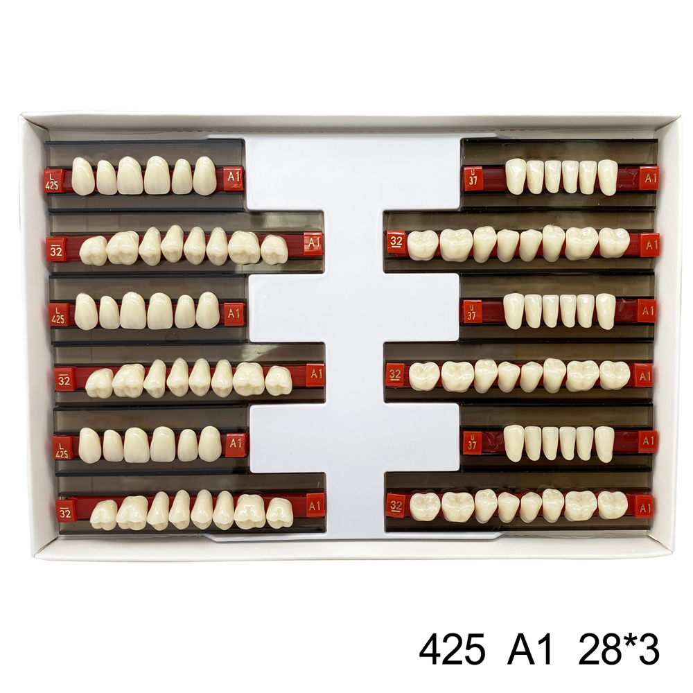 Dental Acrylic Resin Denture False Teeth Anterior DIY Lab A1/A2/A3 U/L Full size