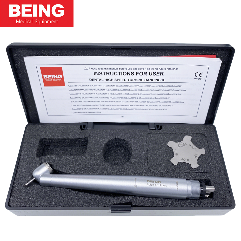 BEING Dental LED Surgical 45 Degree High Speed Handpiece 4 Hole Reverse Air fit NSK