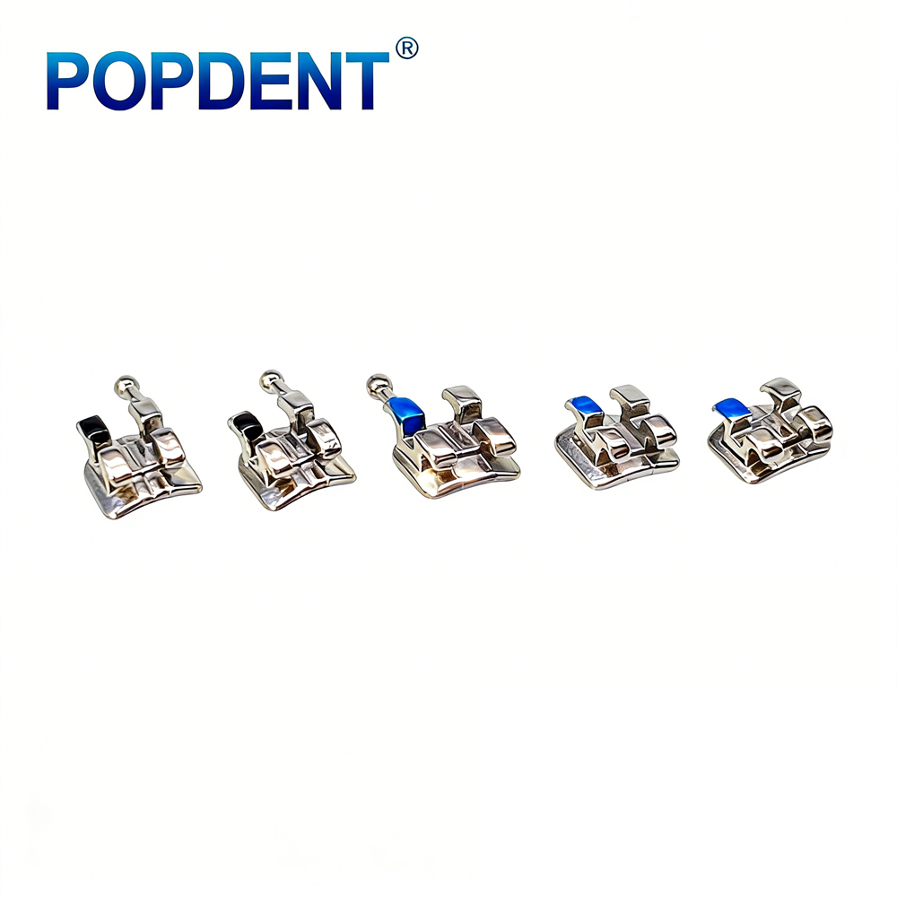 10Packs POPDENT Dental Orthodontics Metal Bracket Braces Mini/Standard Roth/MBT 018/022 2/245H