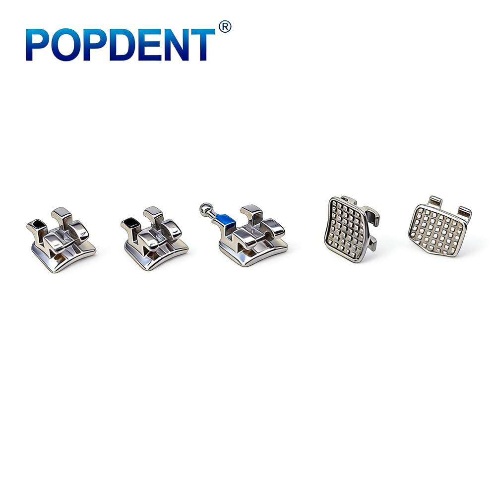 10Packs POPDENT Dental Orthodontics Metal Bracket Braces Mini/Standard Roth/MBT 018/022 2/245H