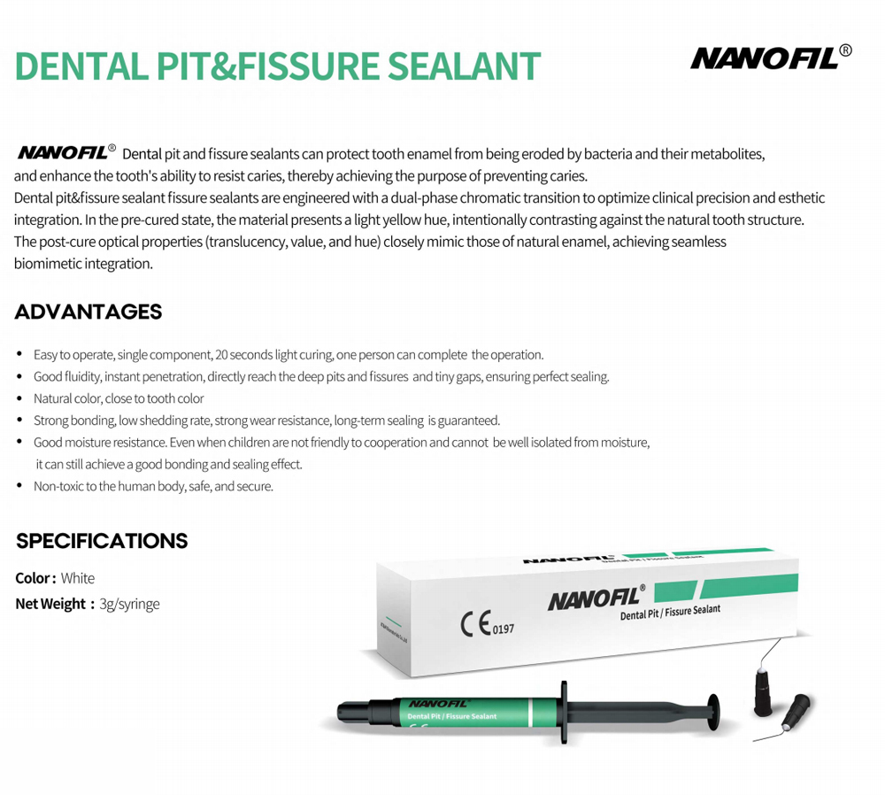 NANOFIL Dental Pit / Fissure Sealant 3g/syringe