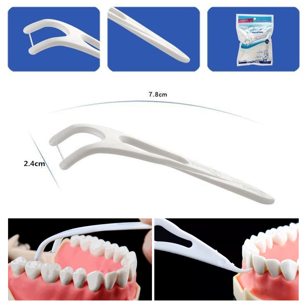 Dental Floss Sticks Interdental Tooth Harps Teeth Picks Oral Plaque Care