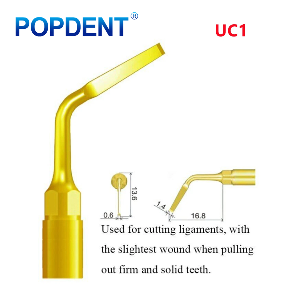 POPDENT Dental Piezo Scaler Ultrasonic Bone Surgery U Tips Fit NSK Woodpecker US-II LED