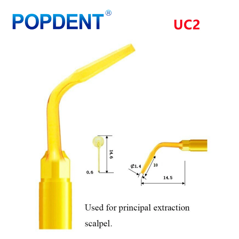 POPDENT Dental Piezo Scaler Ultrasonic Bone Surgery U Tips Fit NSK Woodpecker US-II LED
