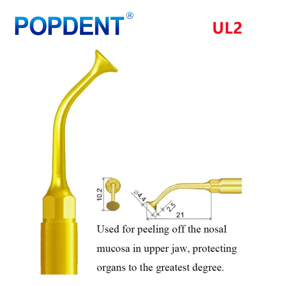 POPDENT Dental Piezo Scaler Ultrasonic Bone Surgery U Tips Fit NSK Woodpecker US-II LED