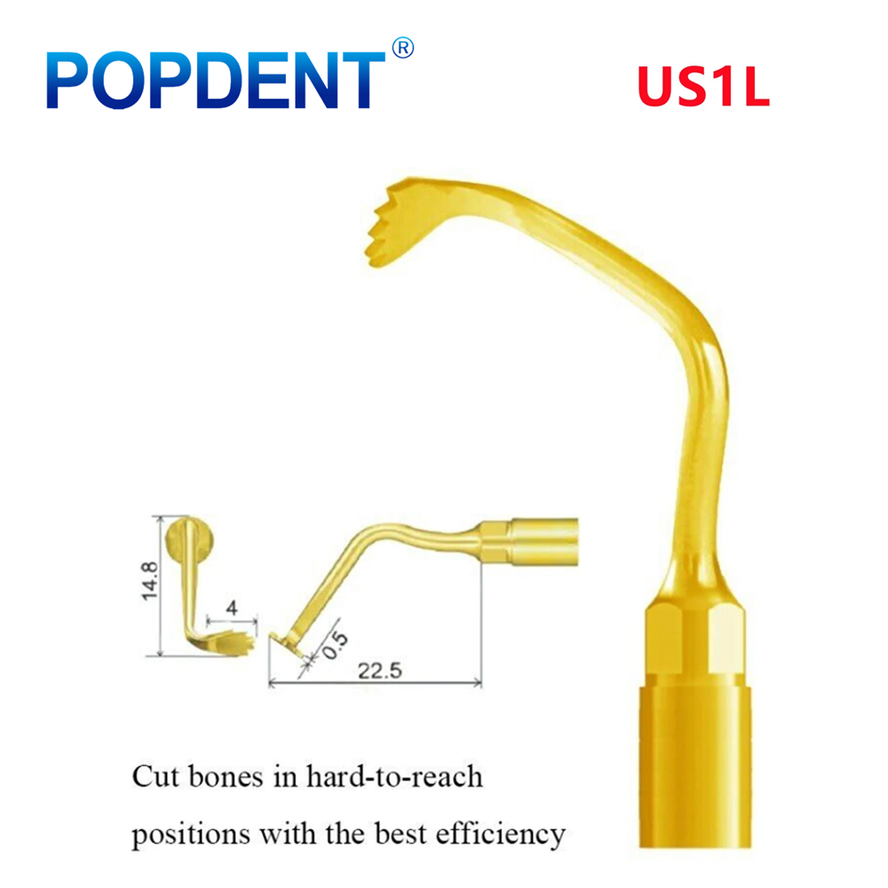 POPDENT Dental Piezo Scaler Ultrasonic Bone Surgery U Tips Fit NSK Woodpecker US-II LED