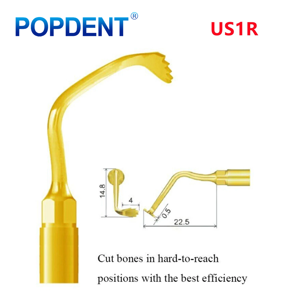 POPDENT Dental Piezo Scaler Ultrasonic Bone Surgery U Tips Fit NSK Woodpecker US-II LED