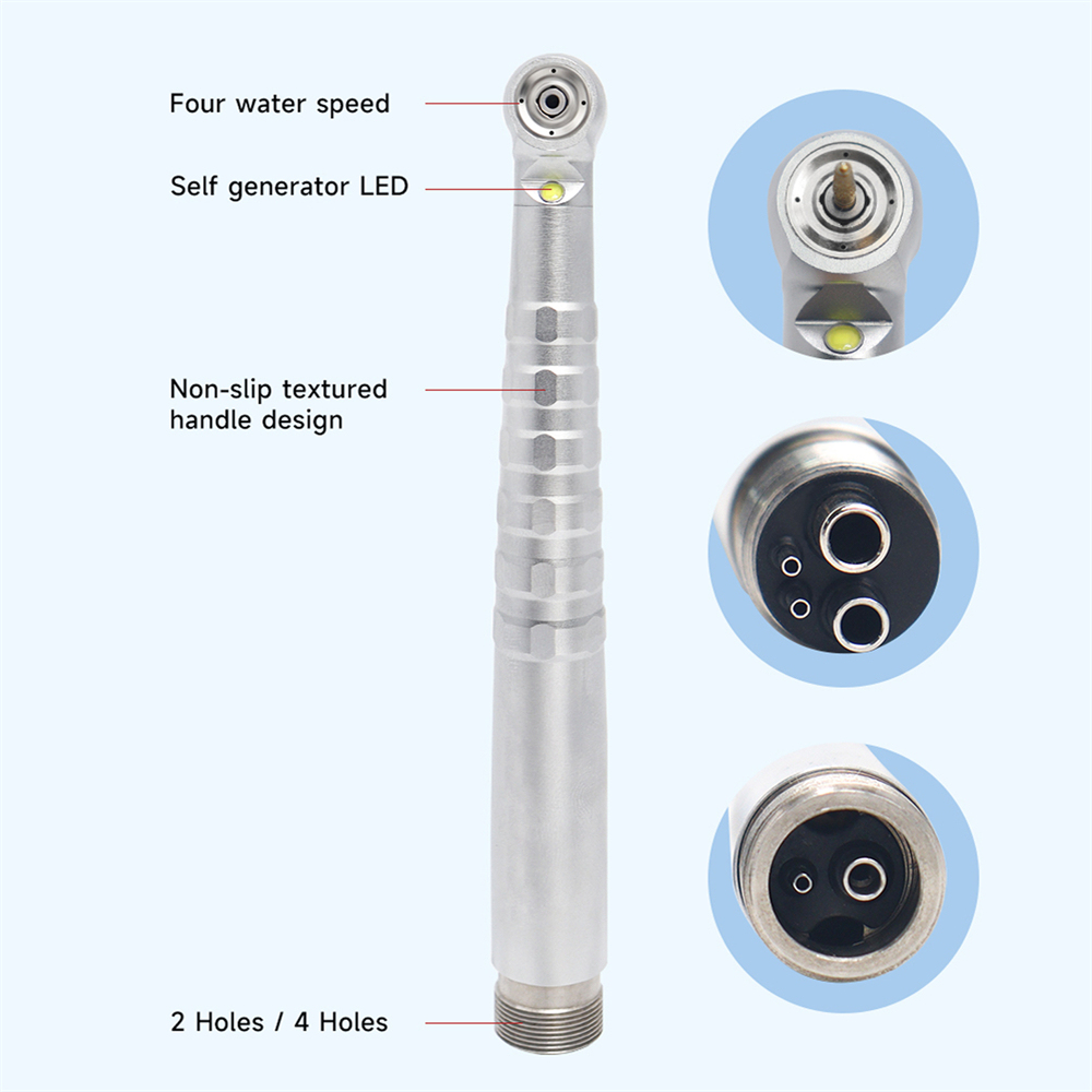 DMXDENT A16S-E Dental LED E-generator High Speed  Air Turbine Handpiece Free Retraction 4 Water Spray 2/4 Holes