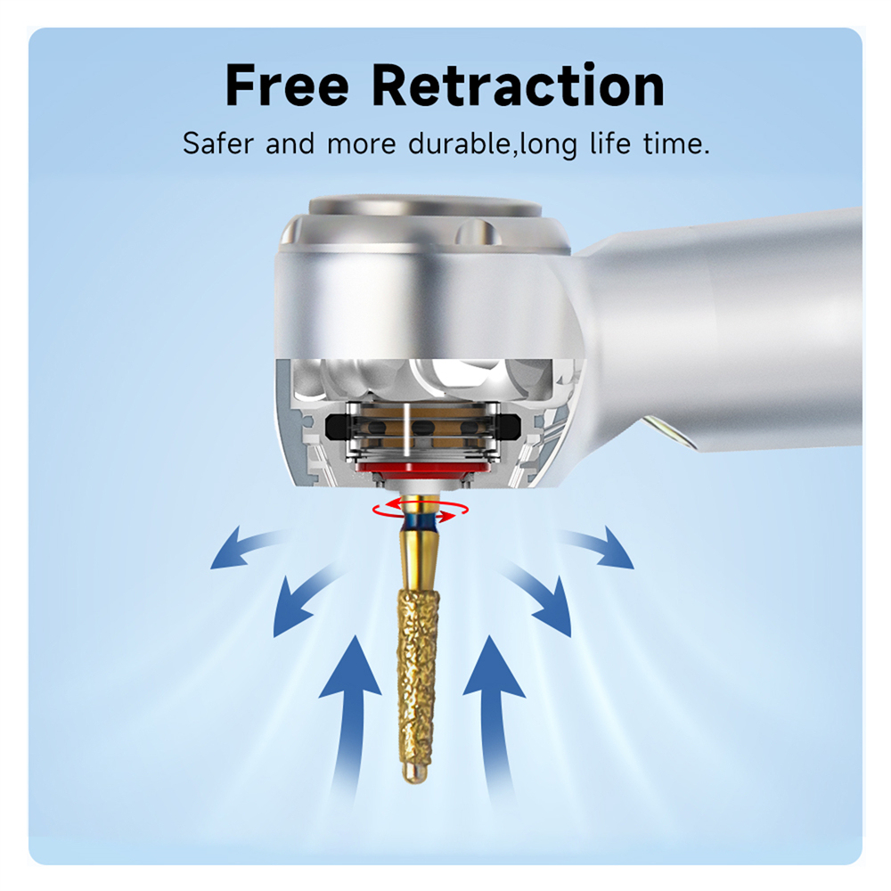 DMXDENT A16S-E Dental LED E-generator High Speed  Air Turbine Handpiece Free Retraction 4 Water Spray 2/4 Holes