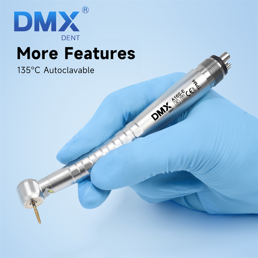 DMXDENT A16S-E Dental LED E-generator High Speed  Air Turbine Handpiece Free Retraction 4 Water Spray 2/4 Holes