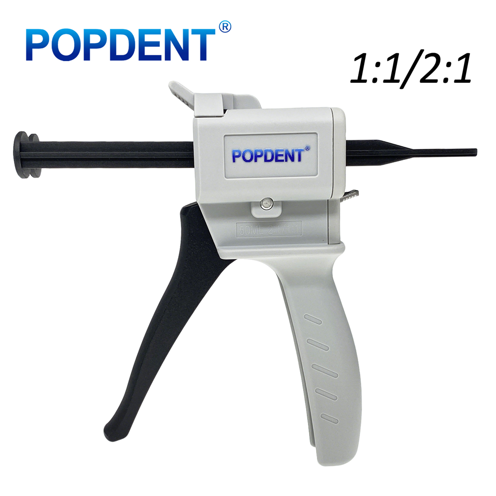 POPDENT Dental 1:1/2:1 Impression Material Dispensing Gun Caulking Dispenser 50ml