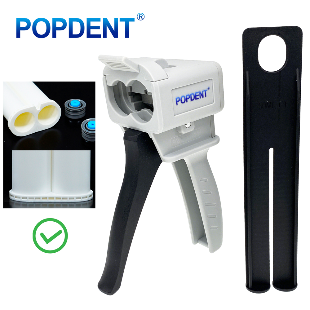 POPDENT Dental 1:1/2:1 Impression Material Dispensing Gun Caulking Dispenser 50ml