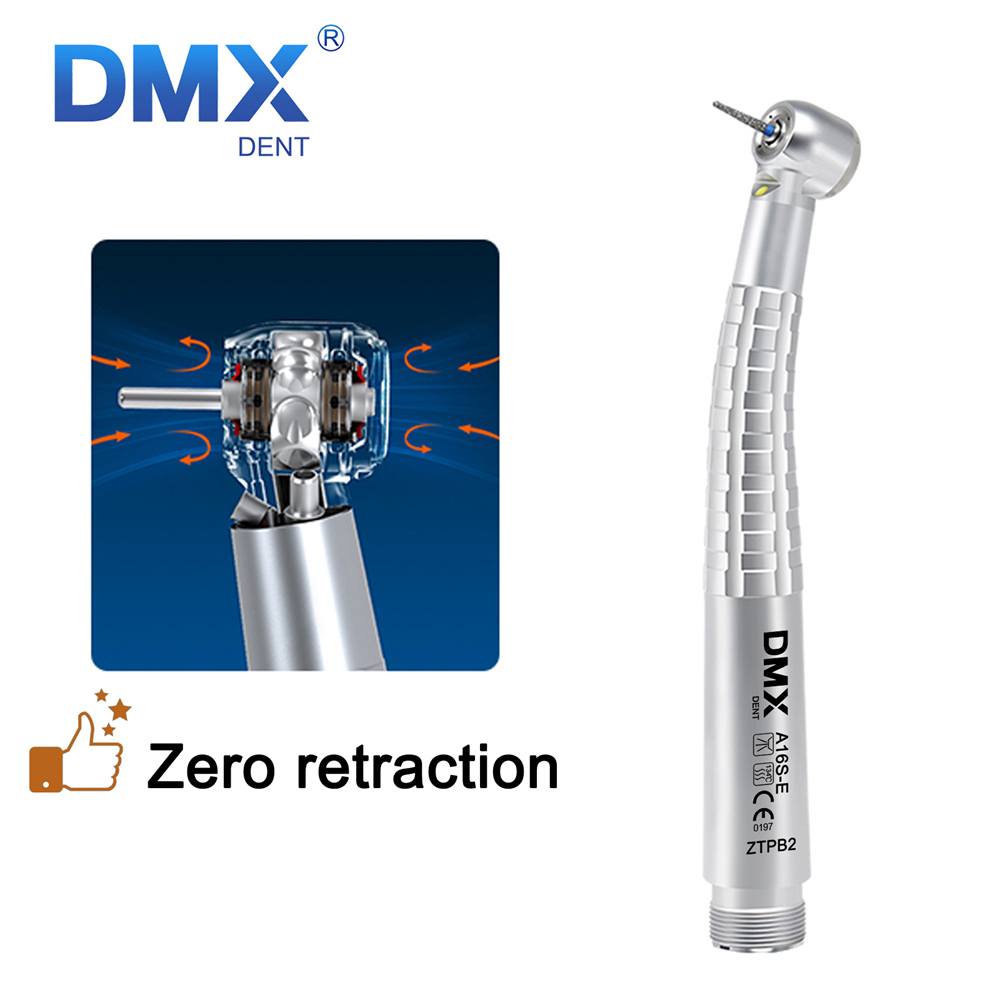 DMXDENT A16S-E ZTPB2/M4 Dental LED E-generator High Speed  Air Turbine Handpiece Free Retraction 4 Water Spray