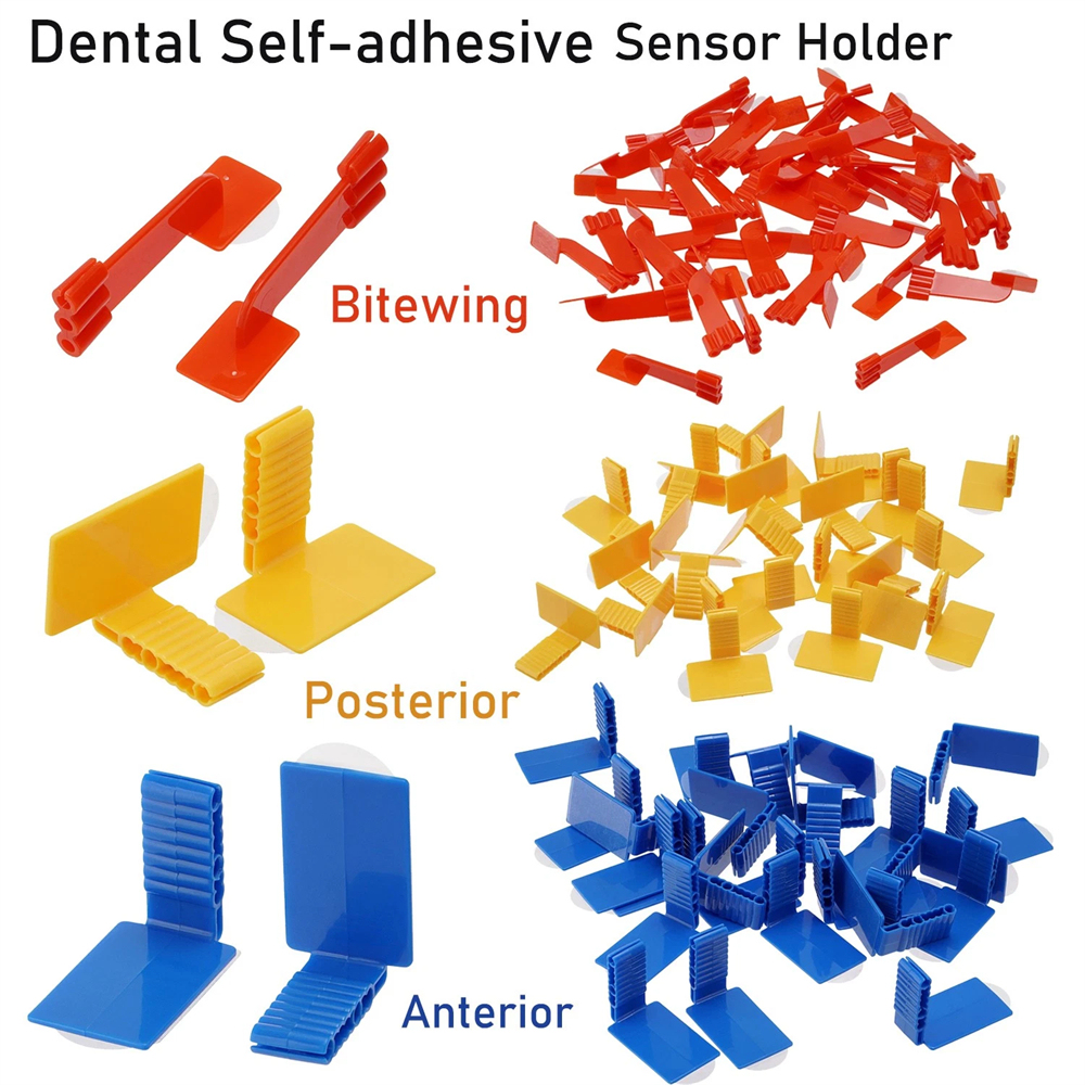 100Pcs Dental X-ray Sensor Holder Self-Adhesive Bite Block fits Ring Arm