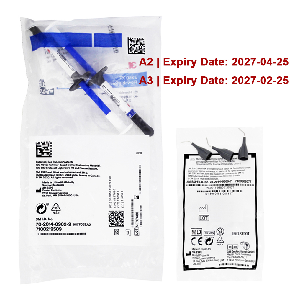 3M ESPE Filtek Z350XT Flowable Dental Composite 2 syringes A2/A3