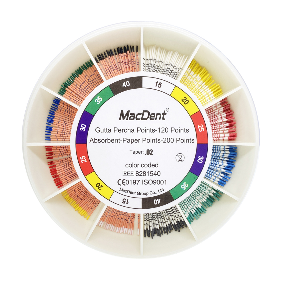 MacDent Dental Endo Gutta Percha & Absorbent Paper Points .02 #15-40