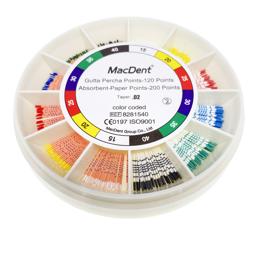 MacDent Dental Endo Gutta Percha & Absorbent Paper Points .02 #15-40