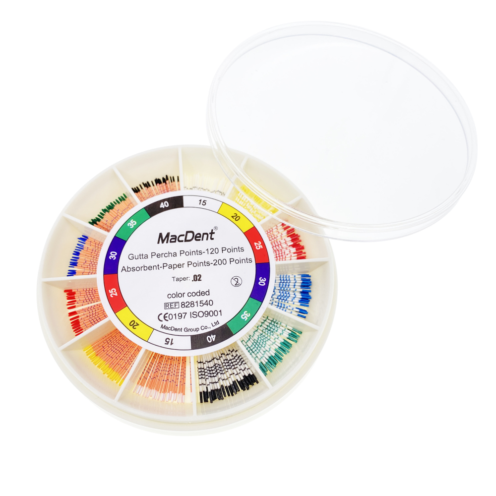MacDent Dental Endo Gutta Percha & Absorbent Paper Points .02 #15-40