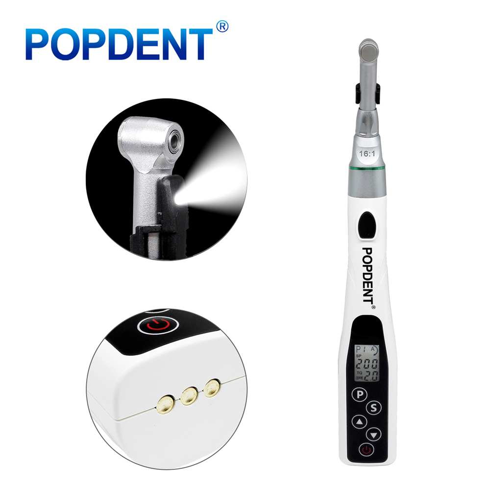 POPDENT Dental LED Cordless Endo Motor Root Canal Endodontic​s Treatment 16:1 handpiece