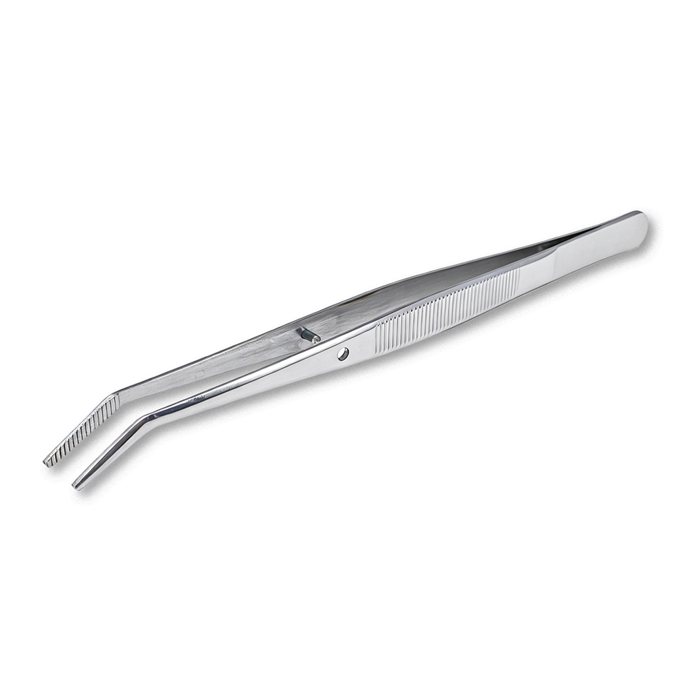 Dental Medical Basic Stainless Steel Tweezer Plier Forcep Serrated Angled Forcep
