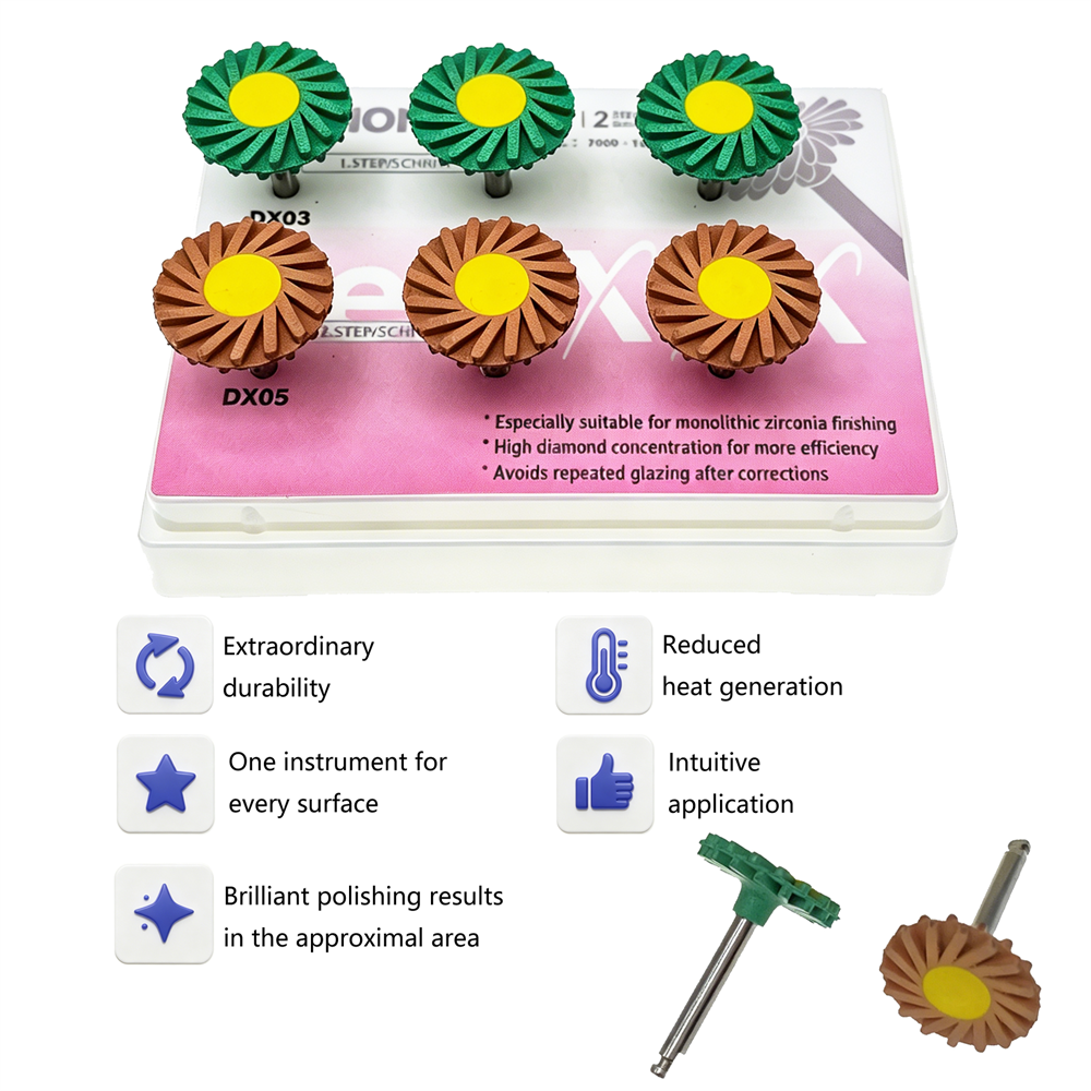 Dental Composite Polishing Wheel Kit 2-Step Polishing Diamond System RA Disc