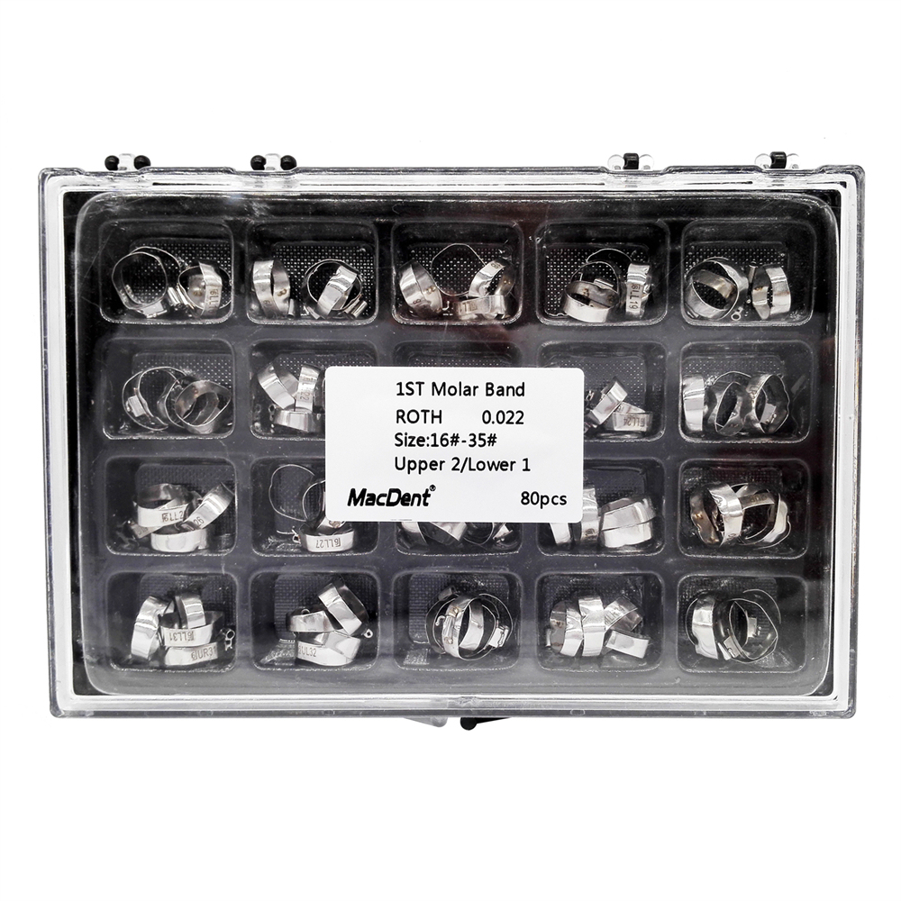 MacDent Dental Orthodontic Bands with Buccal Tube 1st Molar Roth/MBT/EDGEWISE 022 16#-35#